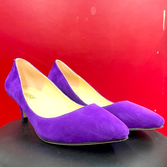 Shoes - Purple Suede Kitten Heels